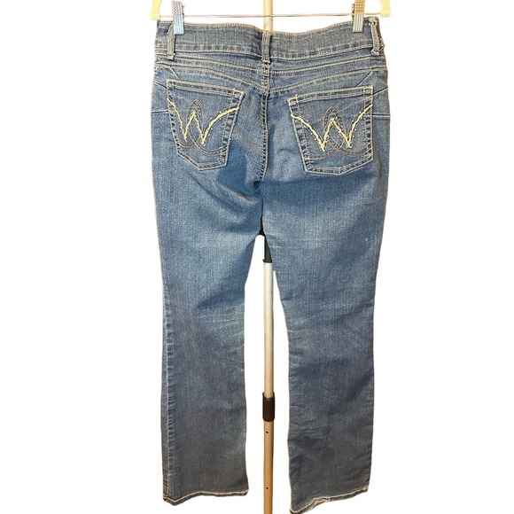 Used Wrangler Booty Up Ladies American Royal Low Rise Dark Stonewash 10MWZAR - Picture 8 of 10